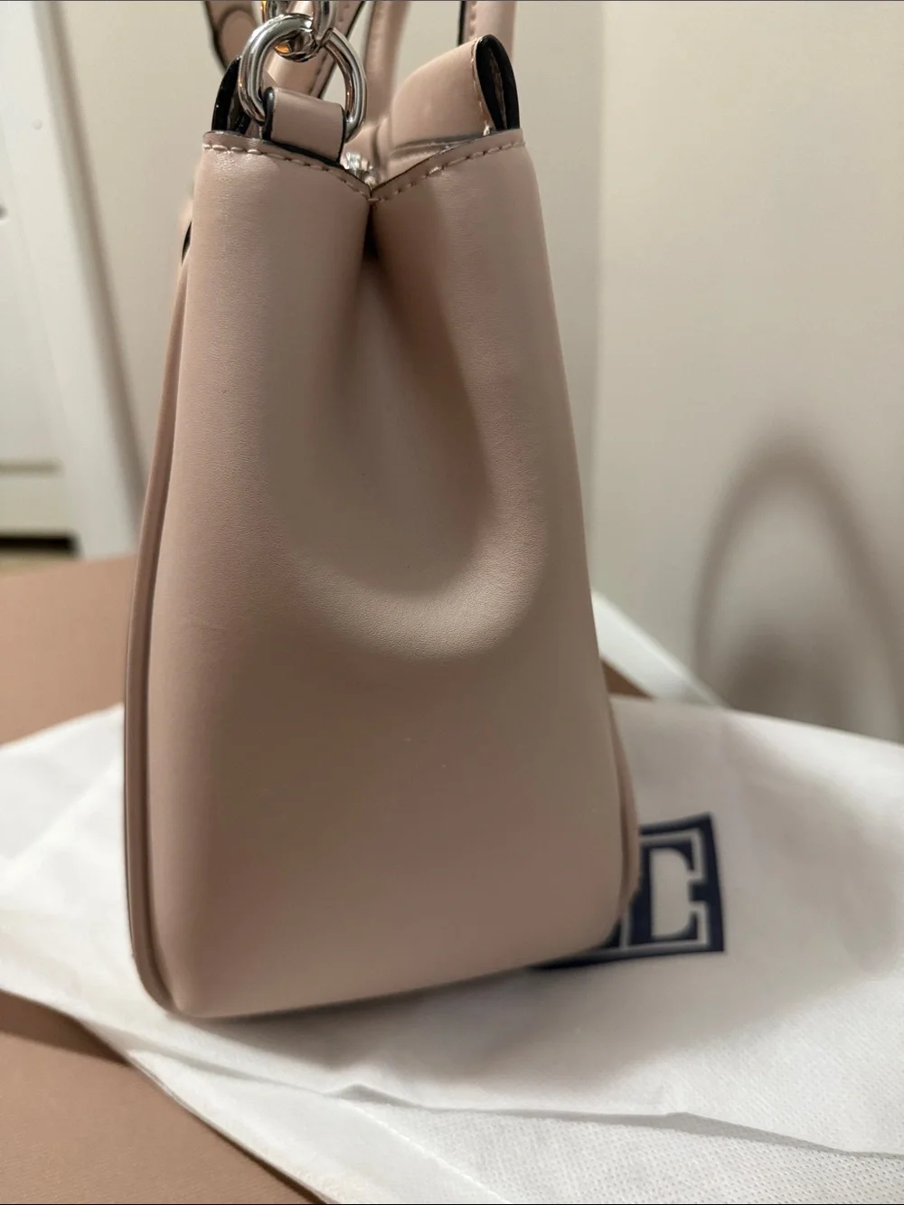 Ivanka Trump Blush Leather Satchel with Detachable Strap